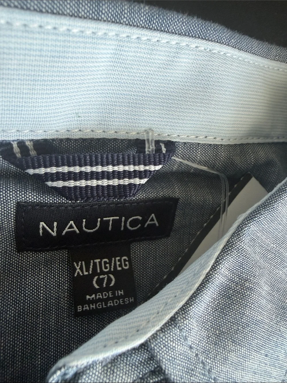 Nautica Short-Sleeve Button-Down Shirt - Light Blue Chambray